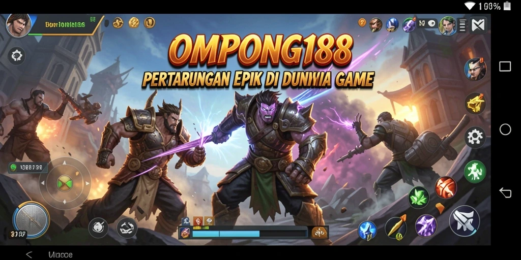 Screenshot gameplay OMPONG188 menampilkan aksi pertarungan yang seru.